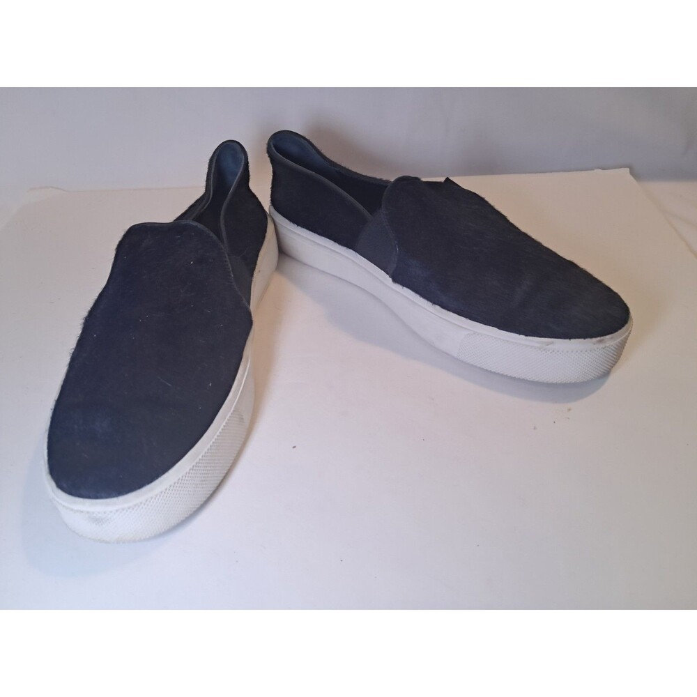 Vince Blair Pony/Calf Hair Sneakers Shoes Dk Blue Casual Slip On Size 7M Womens